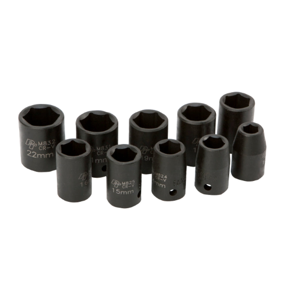 Wilmar Performance Tool M593DB 10-Piece 1/2-Inch Drive Metric Impact Socket Set