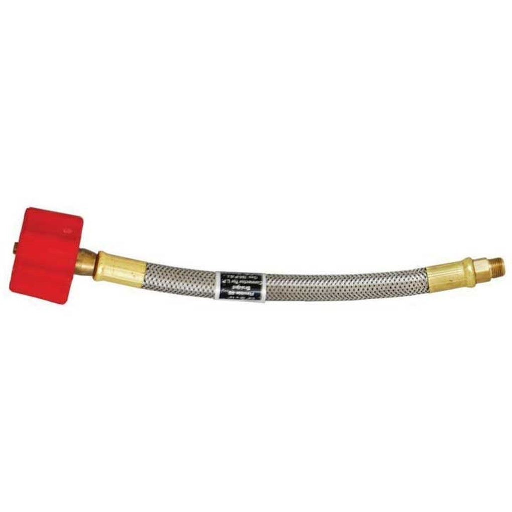 Marshall Excelsior MER425HSS-24P High Flow Thermo Pigtail 1/4Ininv Flare X Qcc Red Stainless Steel 24In Oal Pkgd
