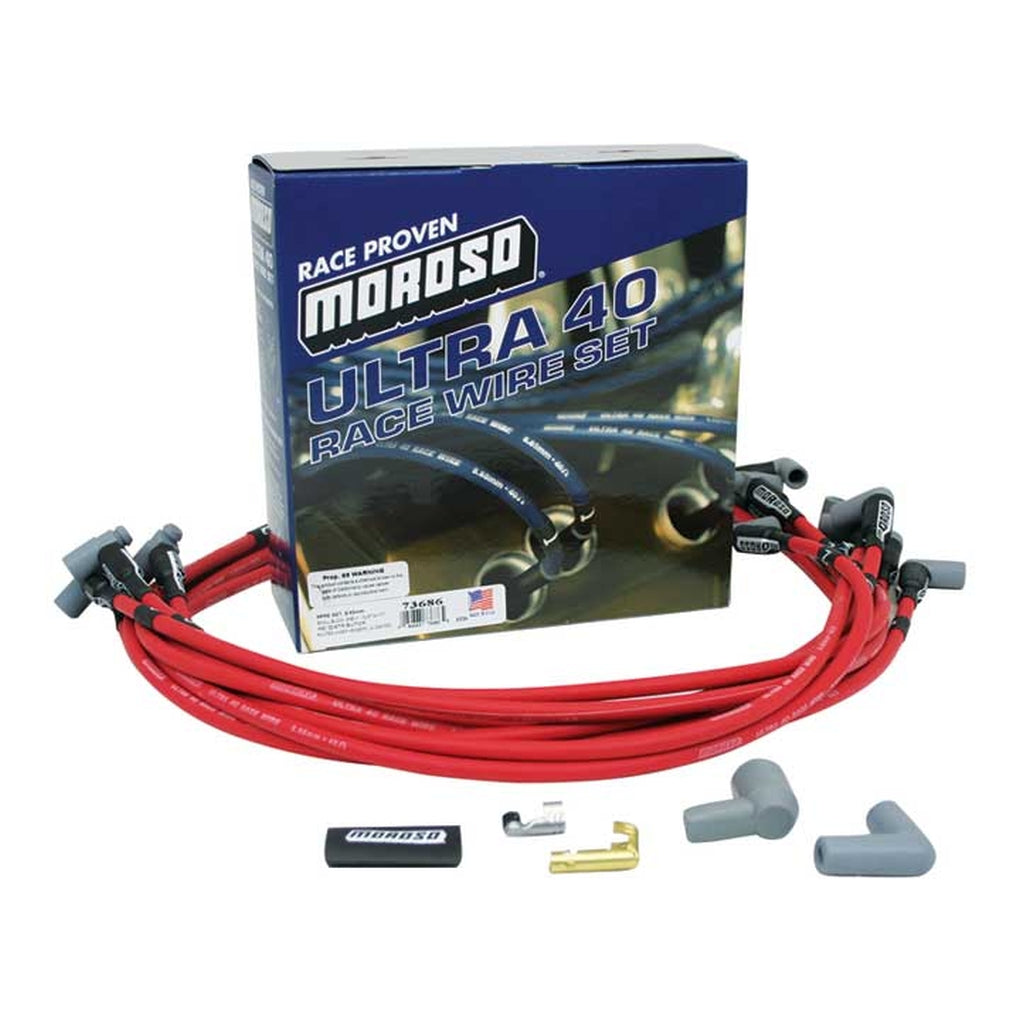 Moroso 73686 Wire Set Ultra 40 SBC Hei Red