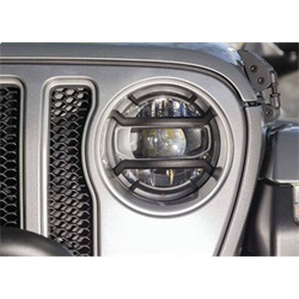 Rugged Ridge 11230.21 Elite Euro Guard Kit Headlight Black; 1819 Jeep Wrangler/Gladiator