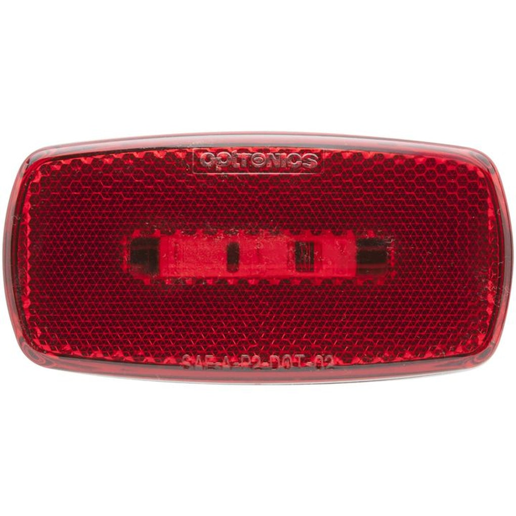 Optronics MCL32RBS LED Mark Light Oval Blk Bse Red Ret