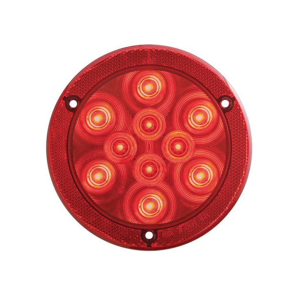 Optronics STL43RBXP 10 LED S/T/T 4In Reflex Flange Red