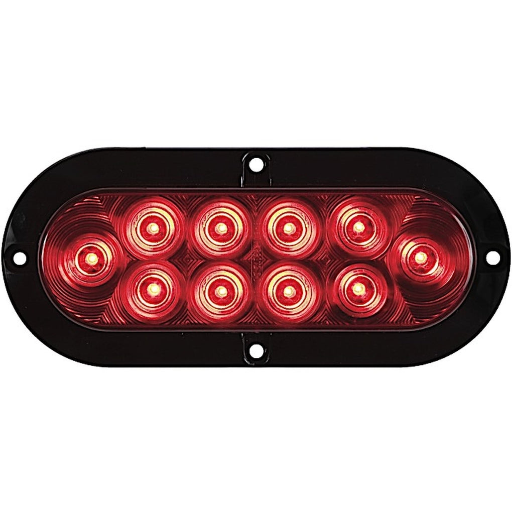 Optronics STL78RK 10LED 6In Oval Surface Flange Mount Stop/Turn/Tail Light; Hard Wired