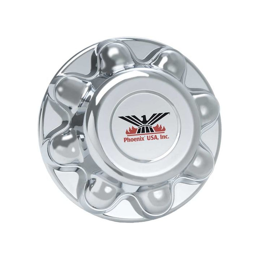 Phoenix USA QT865CHN Hub Cover 8 On 61/2In For 8000 Lbs Axle; Chrome Abs