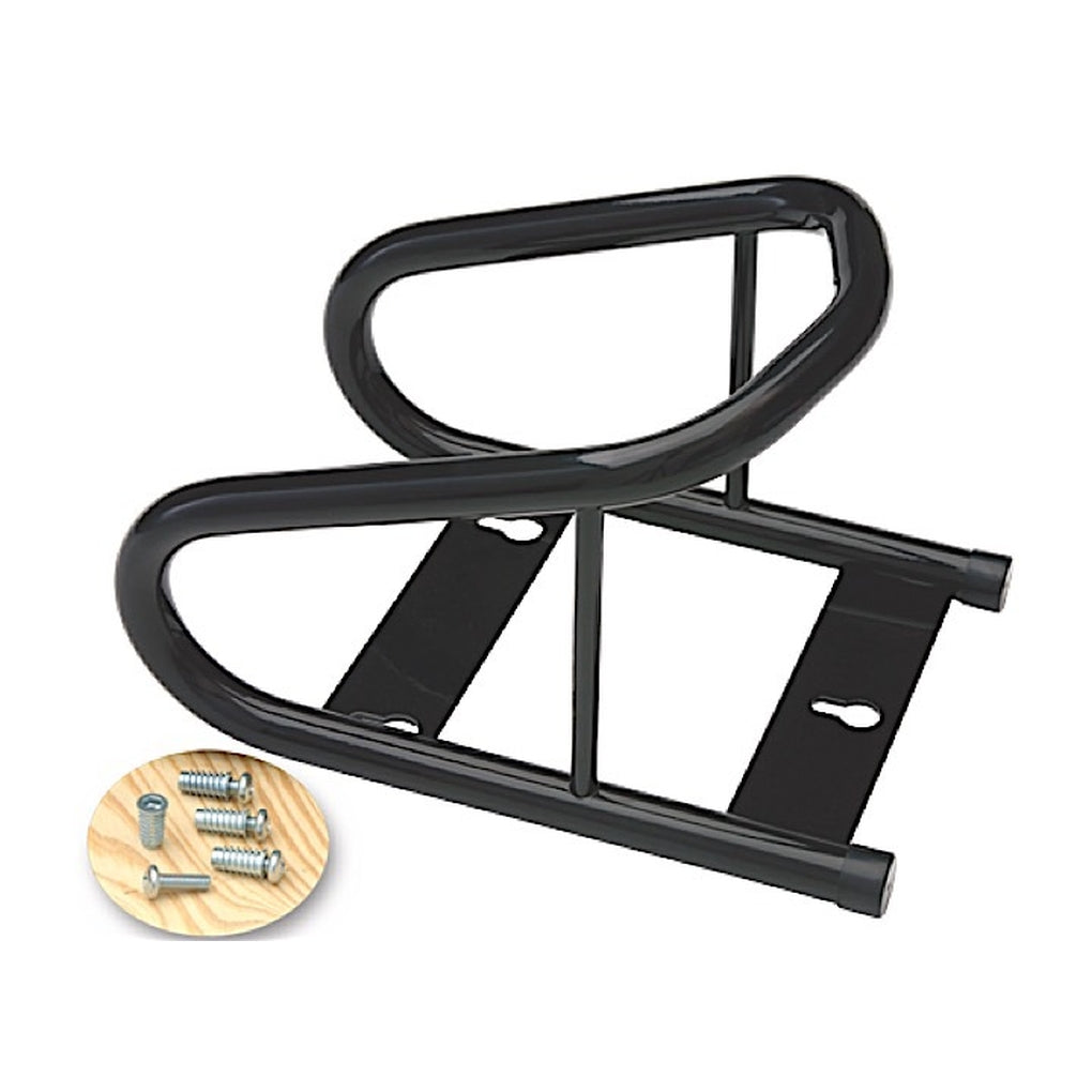 Phoenix USA SPWM Cargo Control Motorcycle Chock Black Powder Coat W Wood Surface Hardware