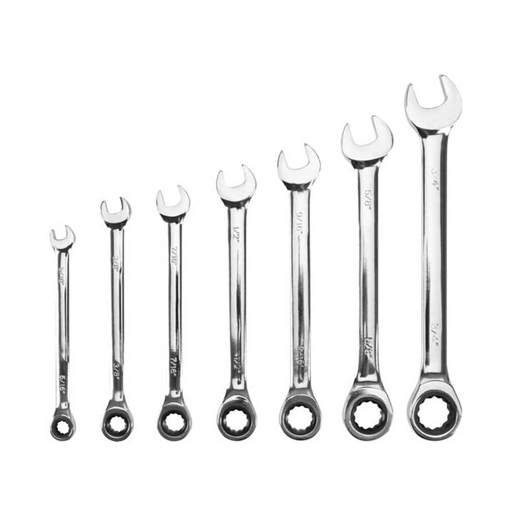 Performance Tool W1171 Performance Tool 7Piece Sae Ratcheting Wrench Set