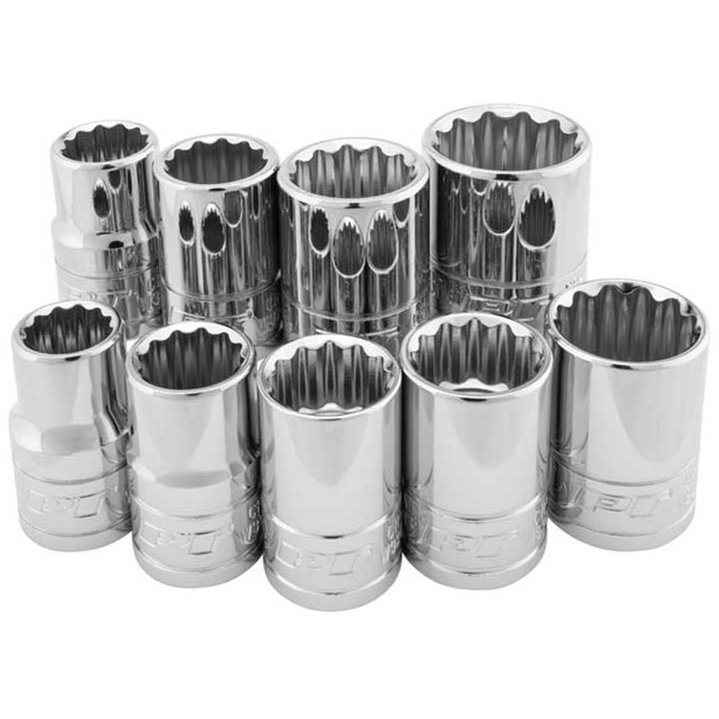 Performance Tool W32800 9 Pc 1/2In Dr 12Pt Metric Socket Set