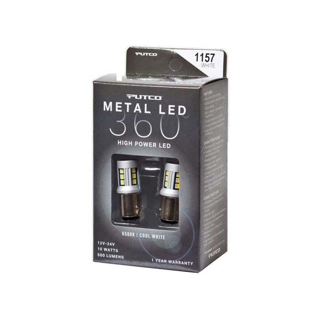 Putco 341157W-360 1157 White Plasma LED Metal LED 360