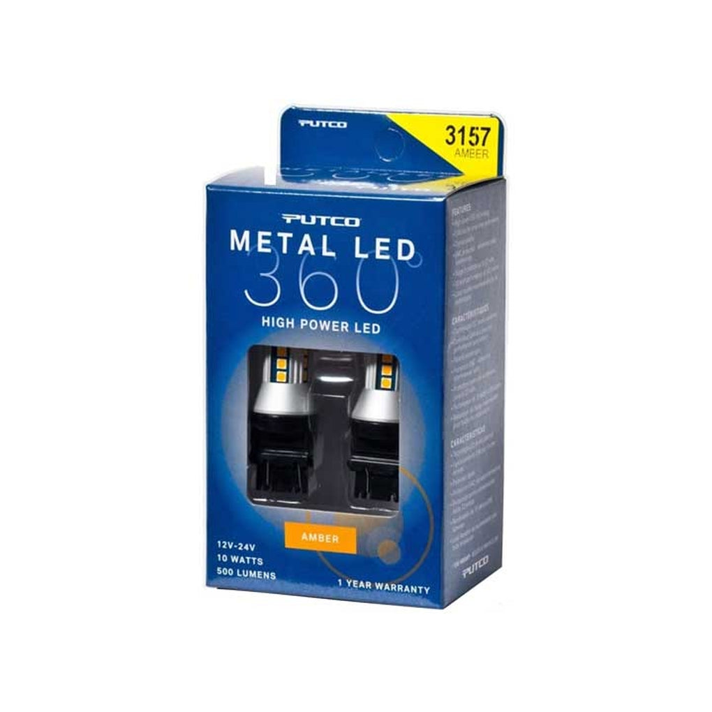 Putco 343157A-360 3157 Amber Plasma LED Metal LED 360