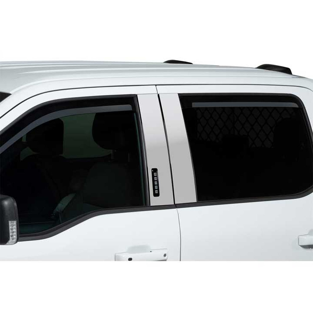 Putco 480025 21C F150Super Crew Set of 4 Element Chrome Window Visors