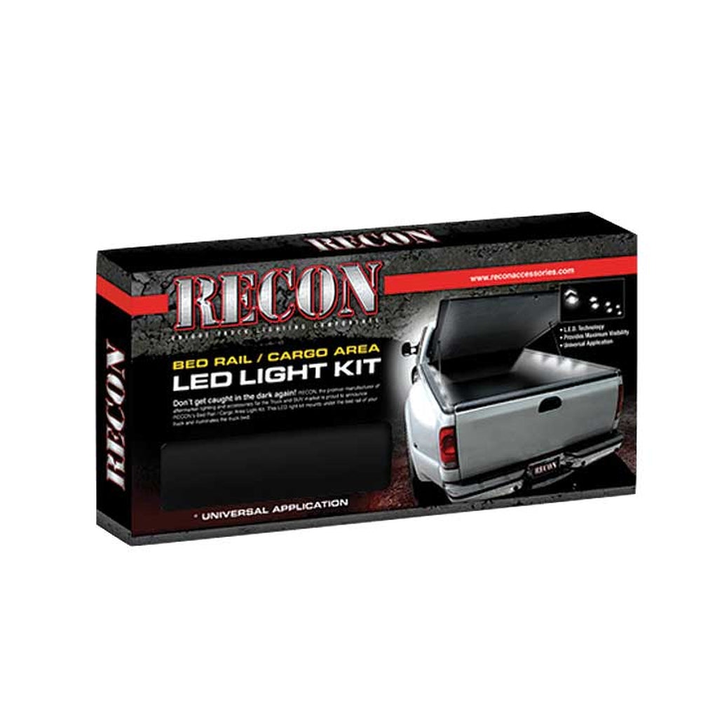 Recon 26417 4Ft Universal Bed Rail/Cargo Area White LED Light Kit (2Pc)