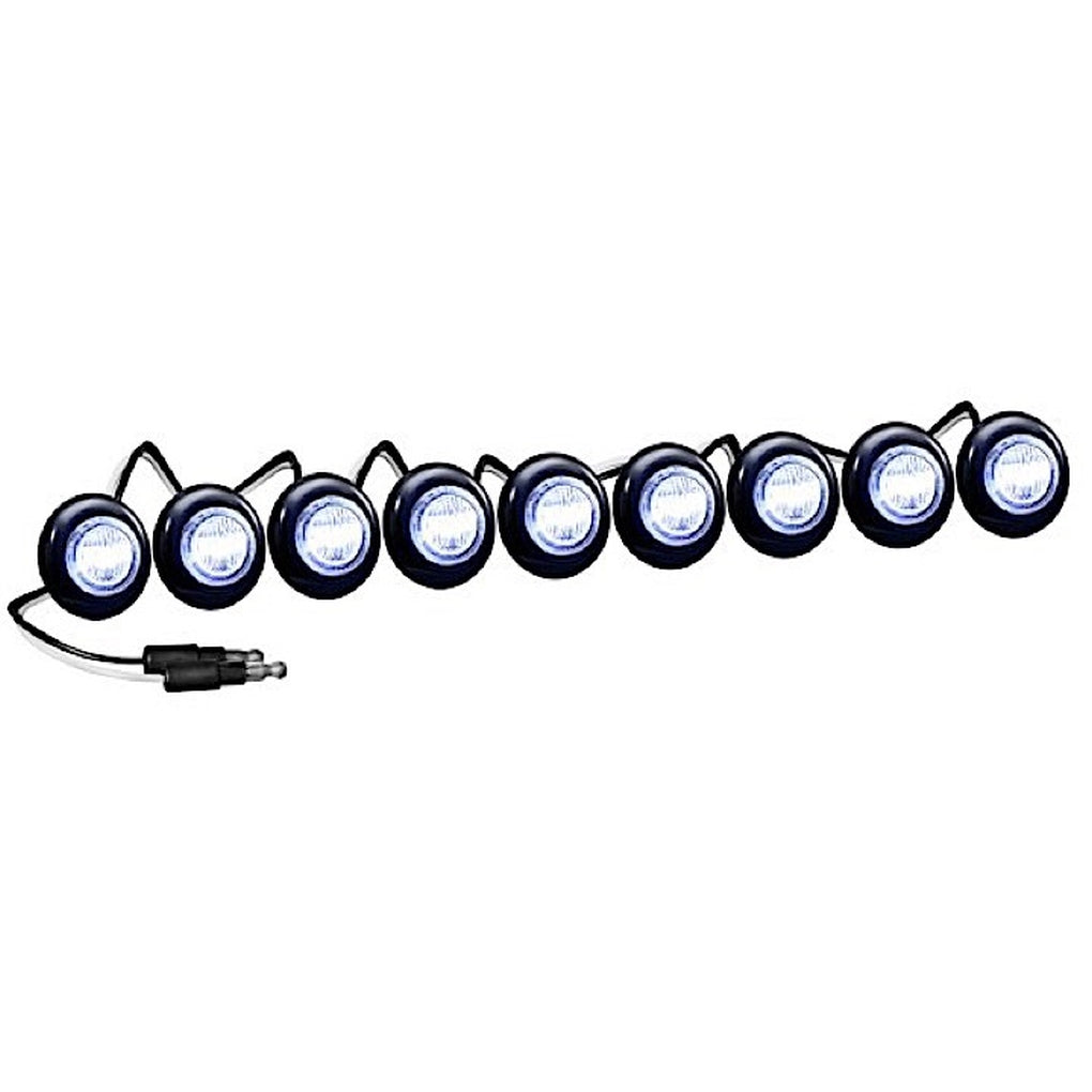 Recon 264227WHBK Universal White LED Front Lower Air Dam Light Kit W/Smoked Lens and Black Bezel