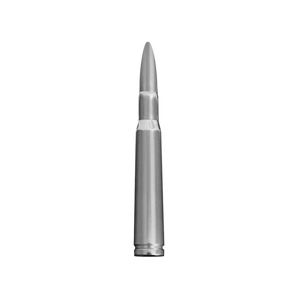 Recon 264ANT50BR .50 Cal Bullet Shaped Extended Range Aluminum 8In Shorty Antenna Brushed Aluminum
