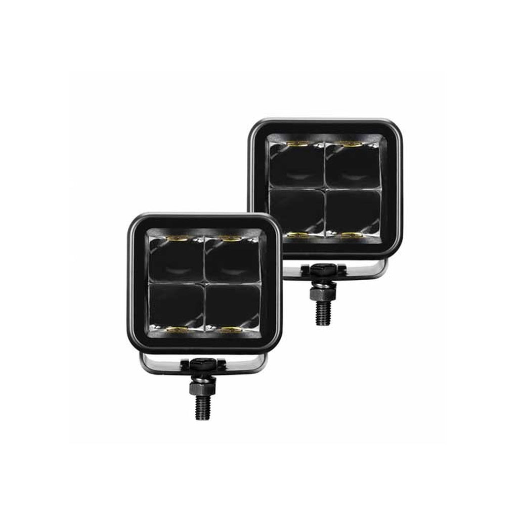 Go Rhino 750200321SCS Blackout Series 2X2 Cube Spot Light Kit Pair Blk
