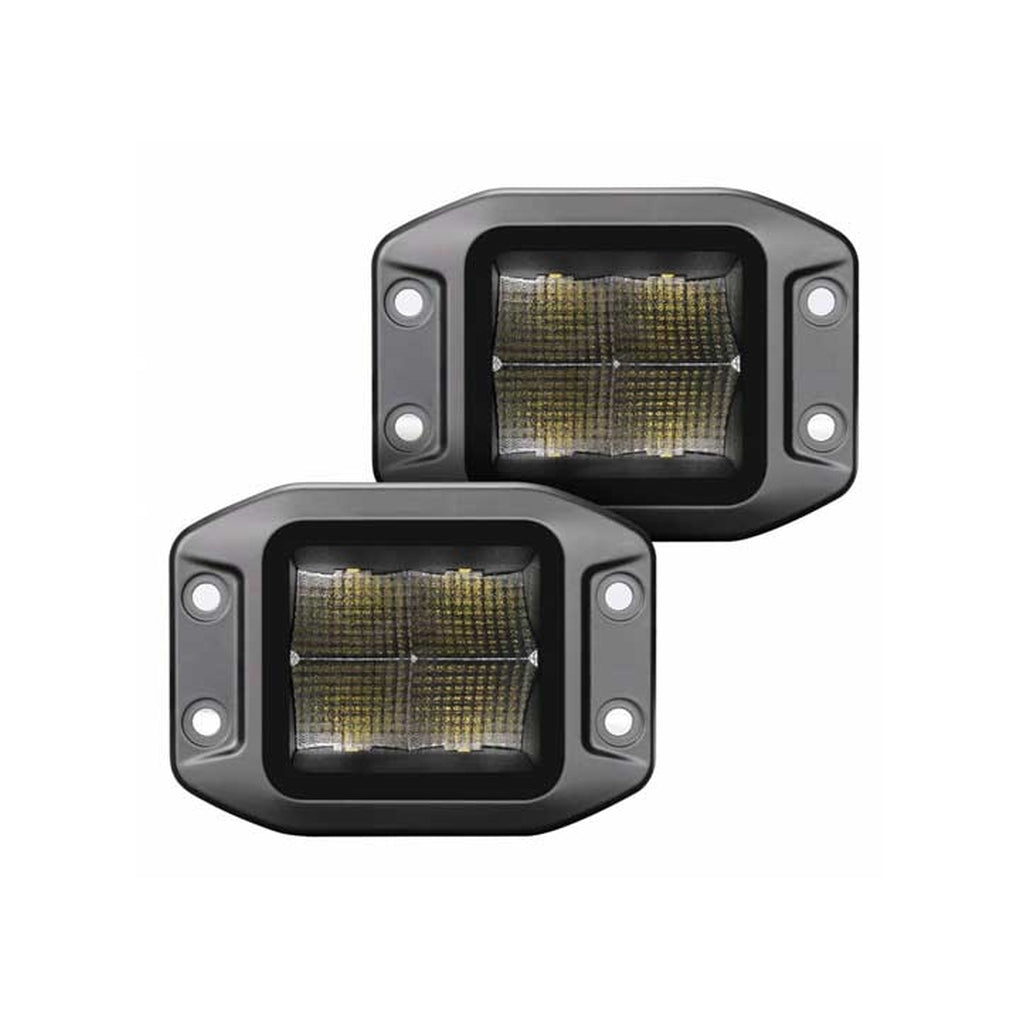 Go Rhino 750400321FCF Blackout Series Flush Mount 3X3 Cube Flood Light Kit Blk