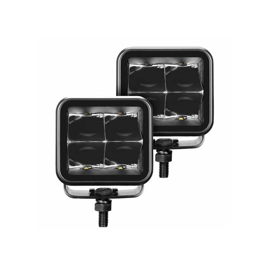 Go Rhino 750400321SCS Blackout Series 3X3 Cube Spot Light Kit Pair Blk
