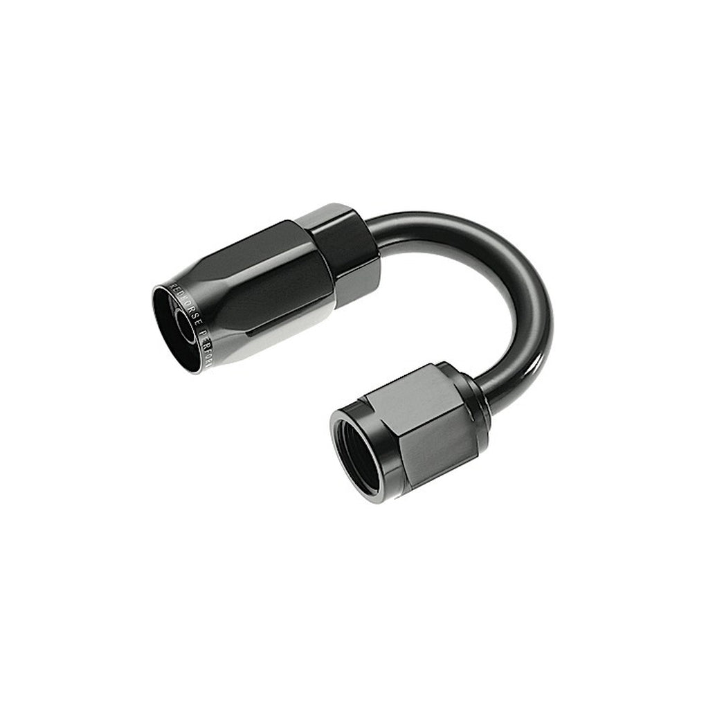 Red Horse Performance 1180-12-2 12 180 Degree Female Aluminum Hose End Black