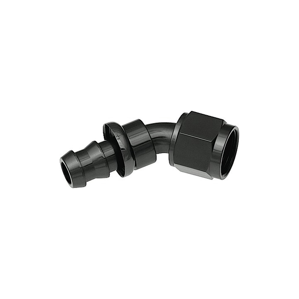 Red Horse Performance 2045-06-2 06 45 Degree An/Jic Hose End Push Lock Black