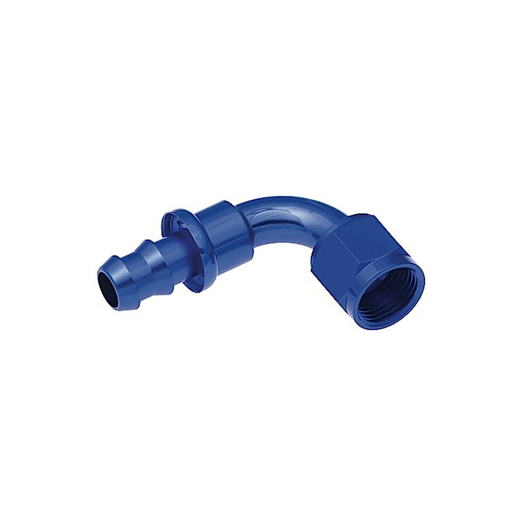 Red Horse Performance 2090-08-1 08 90 Degree An/Jic Hose End Push Lock Blue
