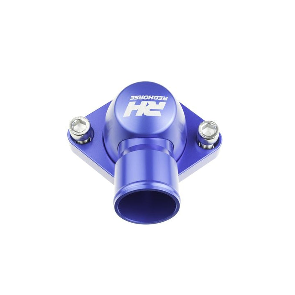 Red Horse Performance 4910-350-20-1 Aluminum Water Neck 1.25In Hose For Chevy V8 All Engine Blue