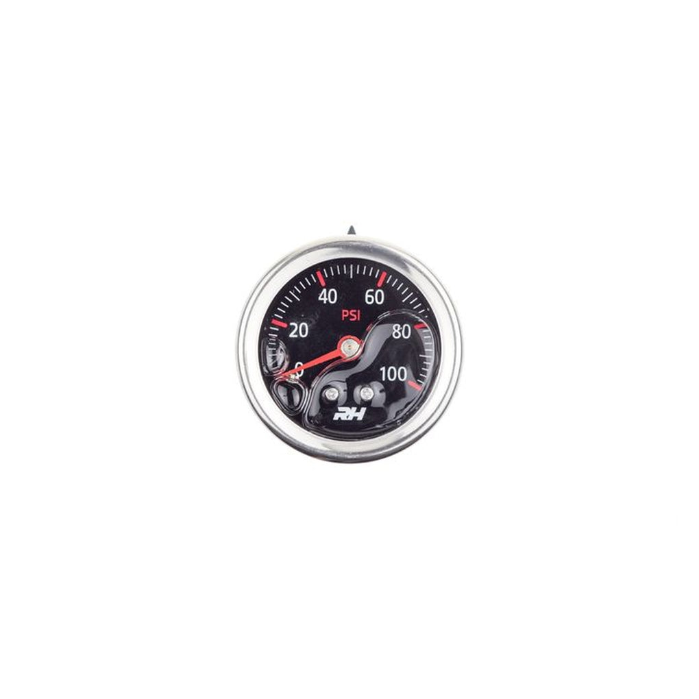 Red Horse Performance 5001-100-3 Liquid FilLED Fuel Pressure Guage 1/8 Npt Inlet 100Psi Plain Black