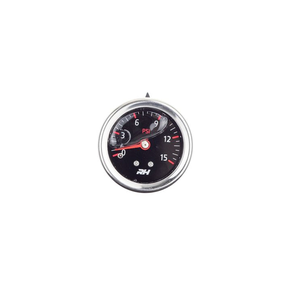 Red Horse Performance 5001-15-3 Liquid FilLED Fuel Pressure Guage 1/8 Npt Inlet 15Psi Plain Black