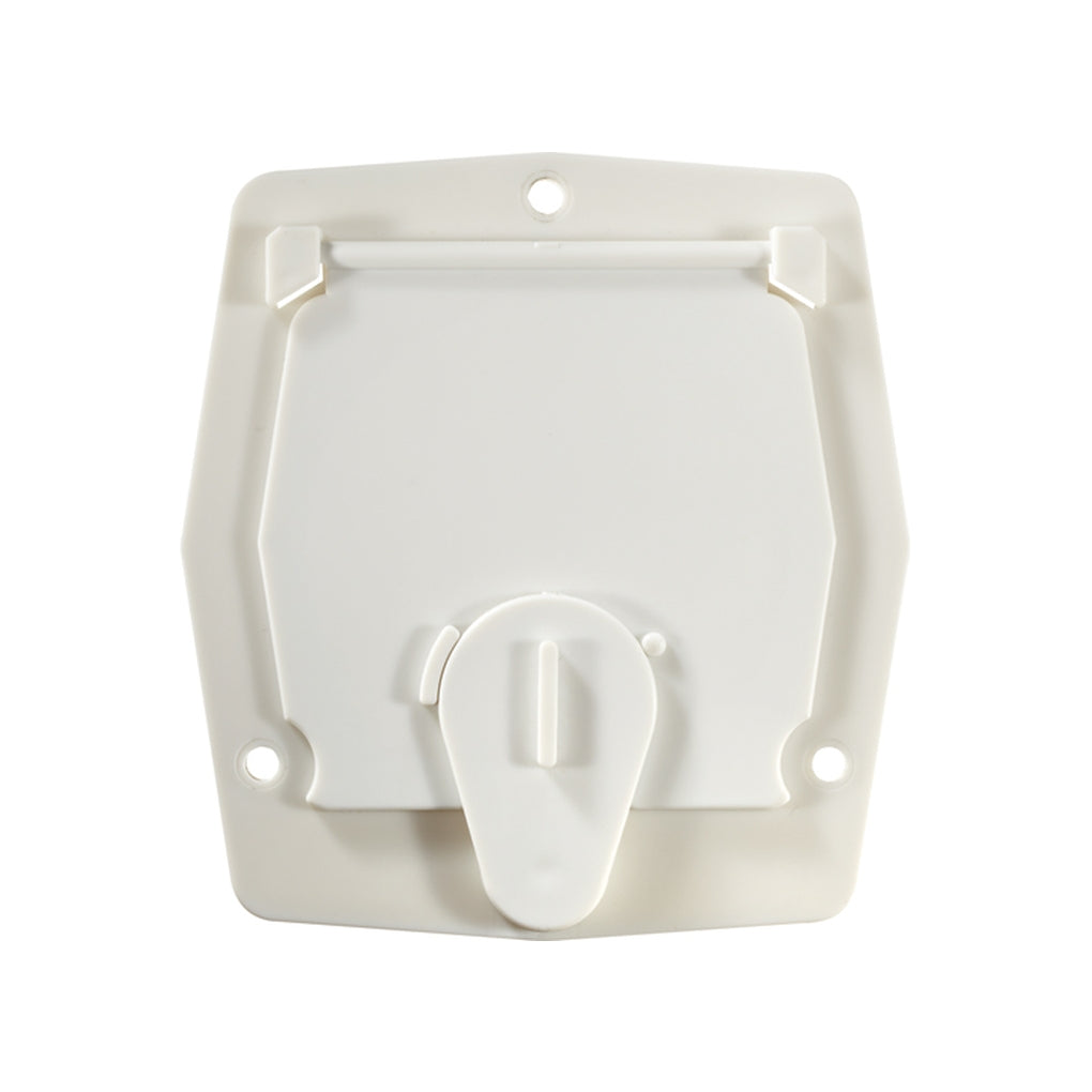 RV Designer B140 Basic Cable Hatch Flat Sided Polar White 4.2In X 3.9In X 2In (Replaceable L