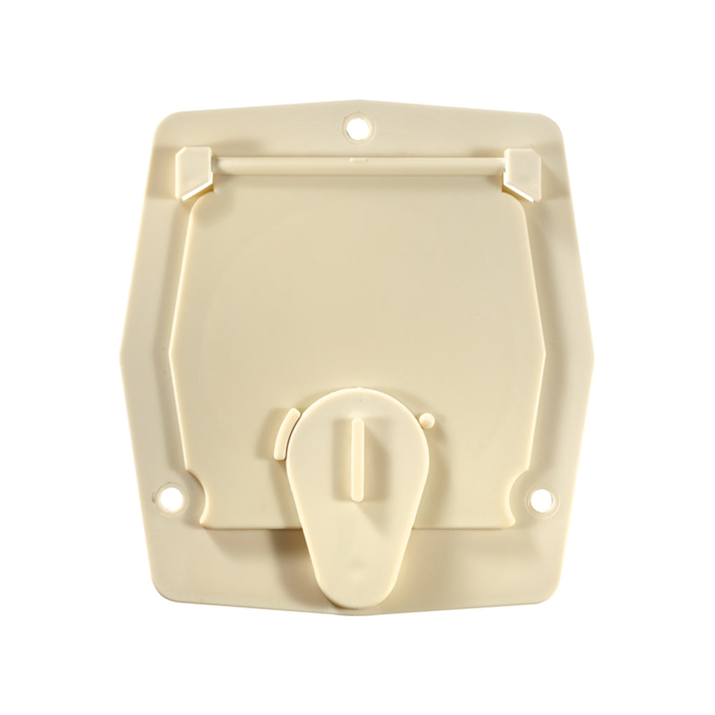 RV Designer B142 Basic Cable Hatch Flat Sided Col White 4.2In X 3.9In X 2In (Replaceable Lid