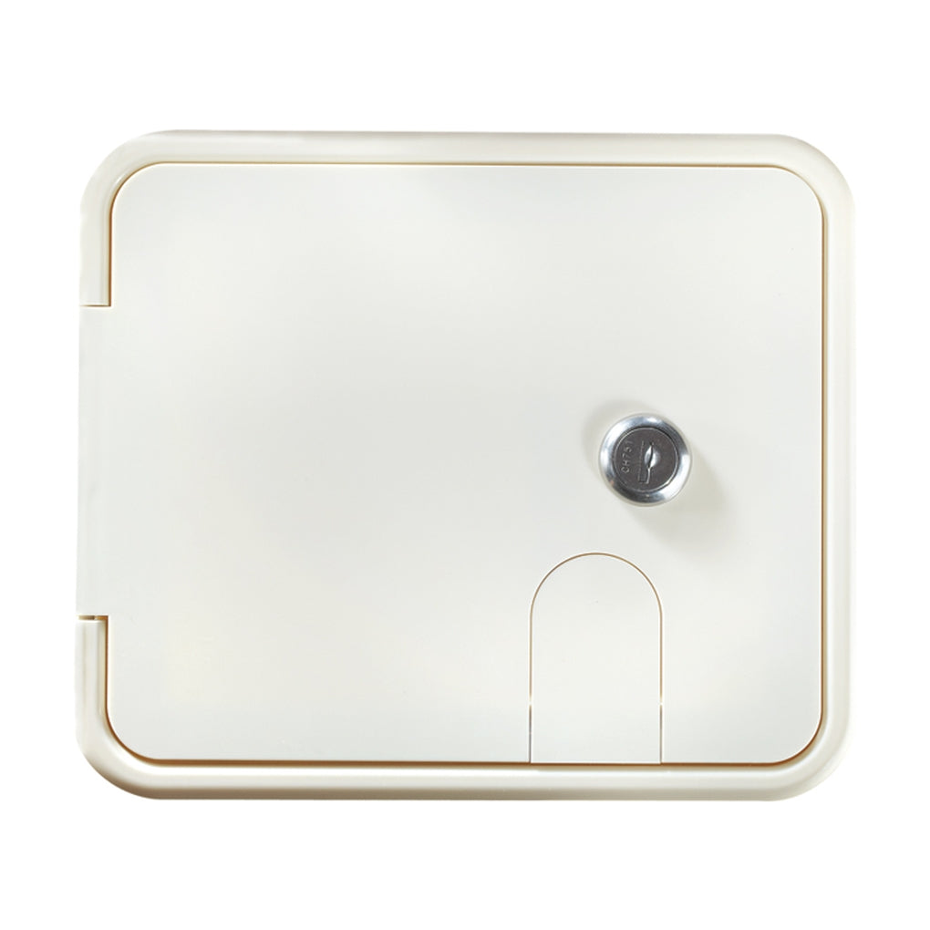 RV Designer B150 Locking Cable Hatch Rectangular Polar White 7.6In X 6.5In X 2In