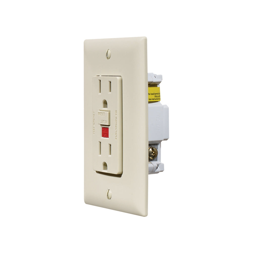 RV Designer S803 Ivory Dual GFCI Outlet W/Coverplate