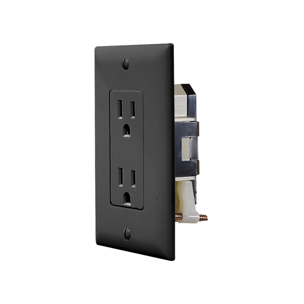 RV Designer S817 Inself Containedin Black Dual Outlet W/Coverplate