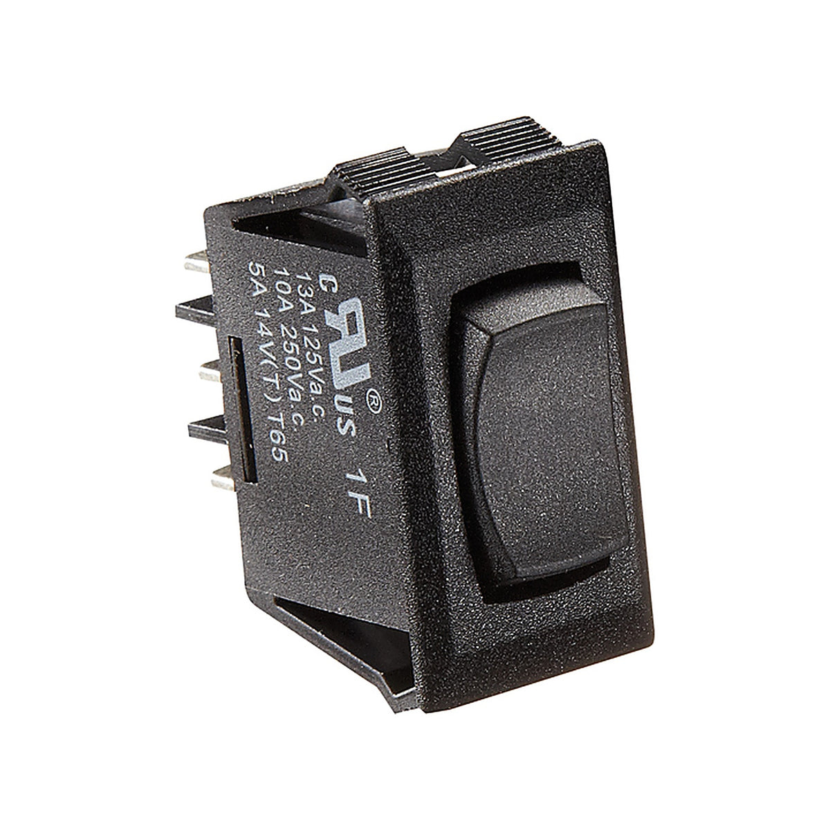 RV Designer - S341 - Black Rocker Switch, 10 a, Momentary On/Off/Momentary on - SPDT - Cut-Out .550in