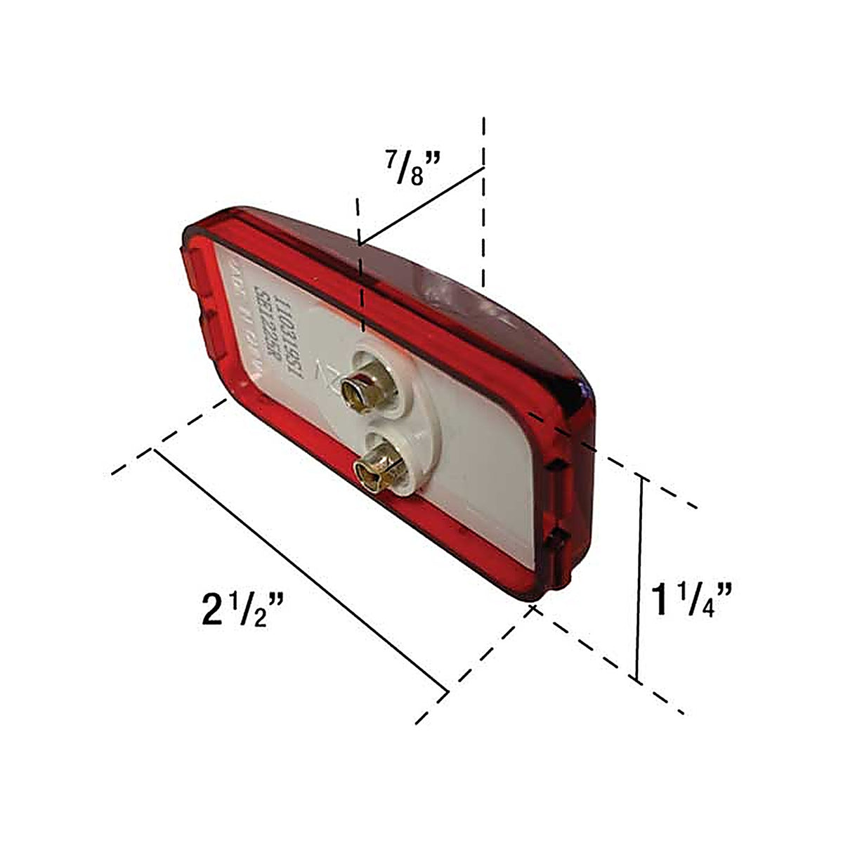 Uni-Bond Lighting - SE1225R - 1in x 2in Rectangle Sealed Marker Lamp Red