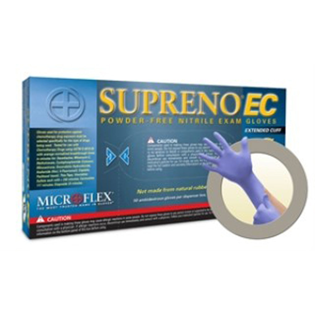Ansell SEC-375 Microflex Supreno Durable Nitrile Exam Glove w/Extended Cuff & Advanced Barrier Protection, XX-Large