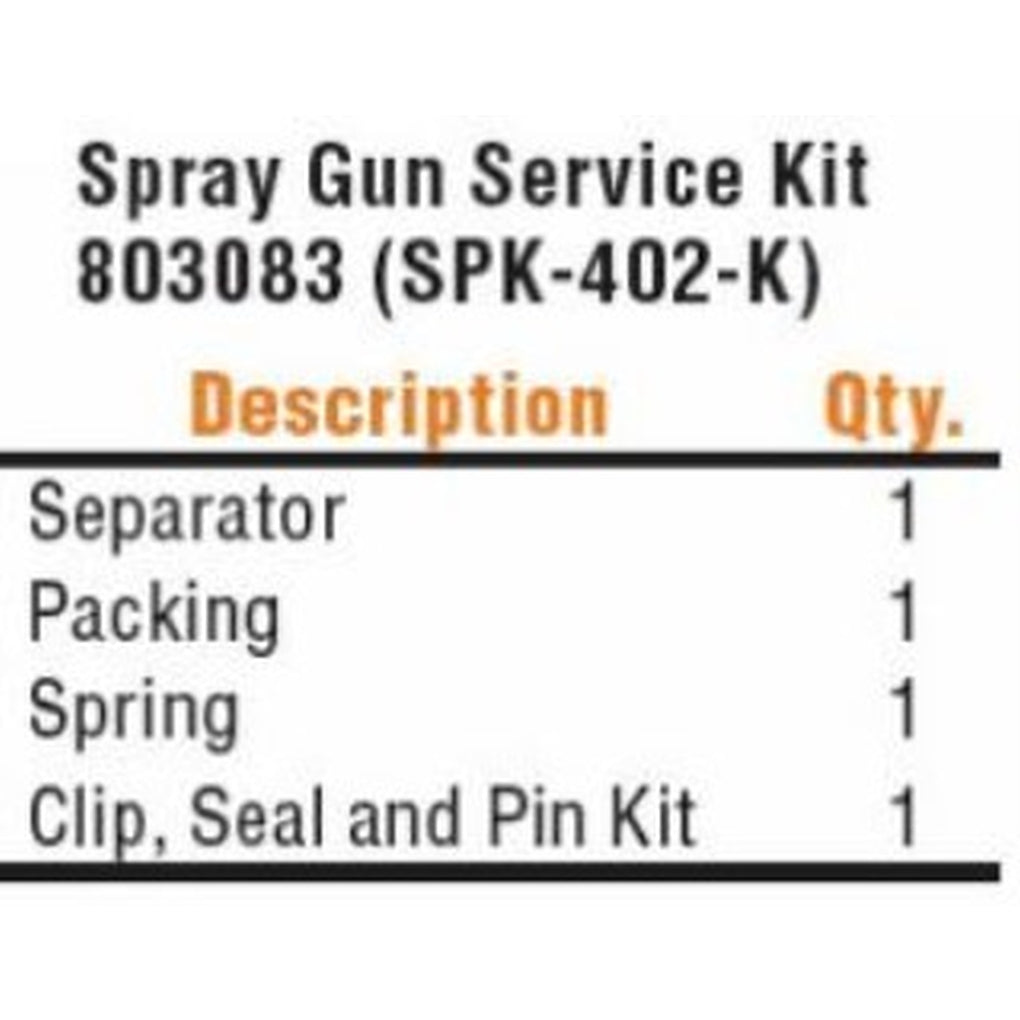Devilbiss SPK-402-K Cvi Gun Service Kit