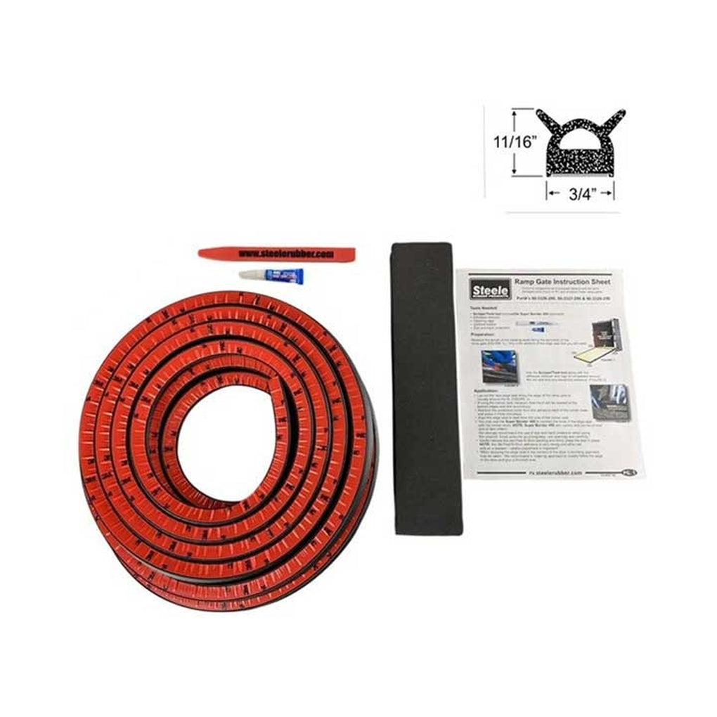 Steele Rubber 99-4446-283 Kit Ramp Gate D W/Tabs & Tape 11/16X3/4 35Ft