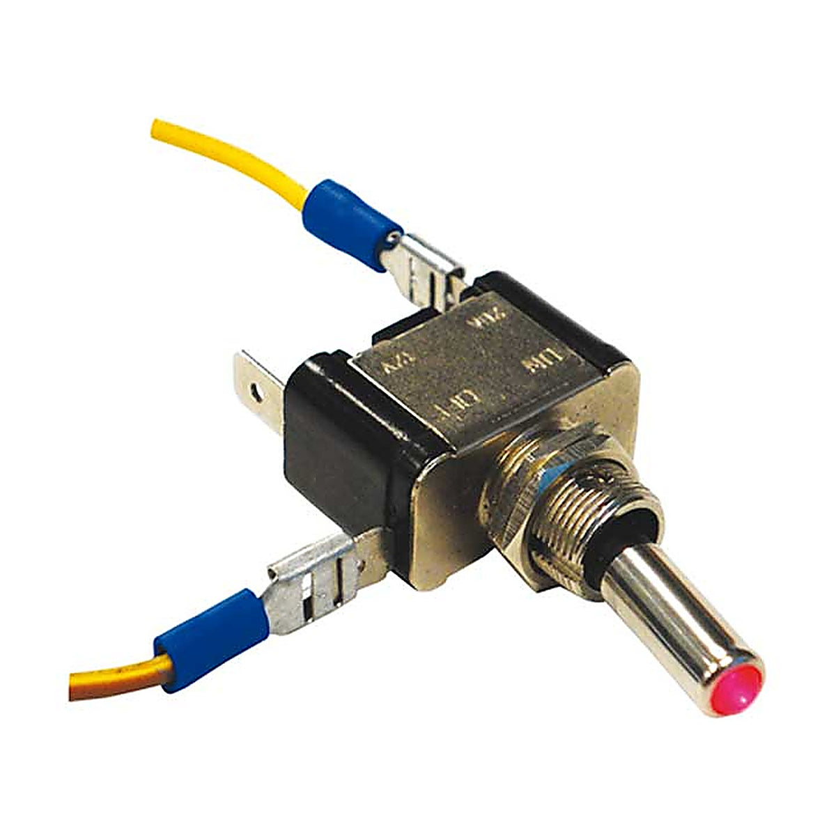 Uni-Bond Lighting - ST203 - On-Off Chrome Toggle Switch with Red Light 12v 3 Blades