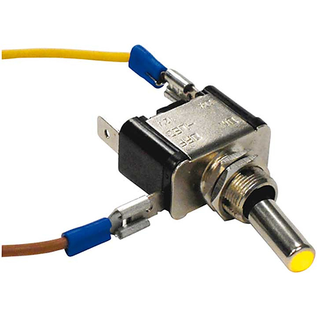 Uni-Bond Lighting - ST204 - On-Off Chrome Toggle Switch with Amber Light 12v 3 Blades