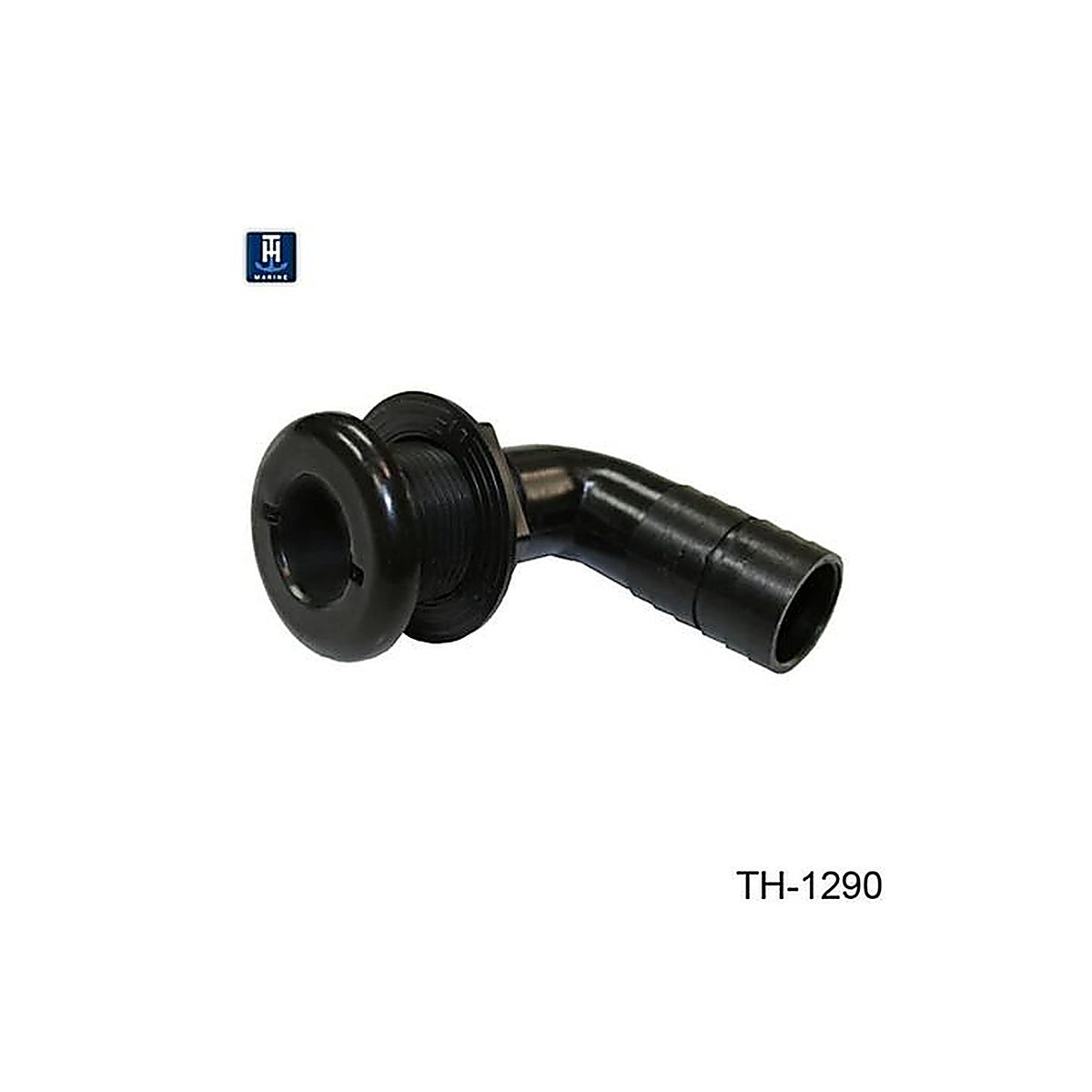 TH Marine - TH-1290-DP - 1 1/8in Barbed 90 Degree Thru-Hull - Black