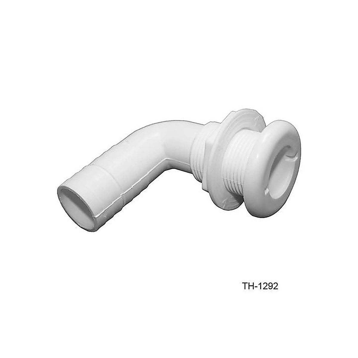 TH Marine - TH-1292-DP - 1 1/8in - 90 Degree Barbed Thru-Hull - White