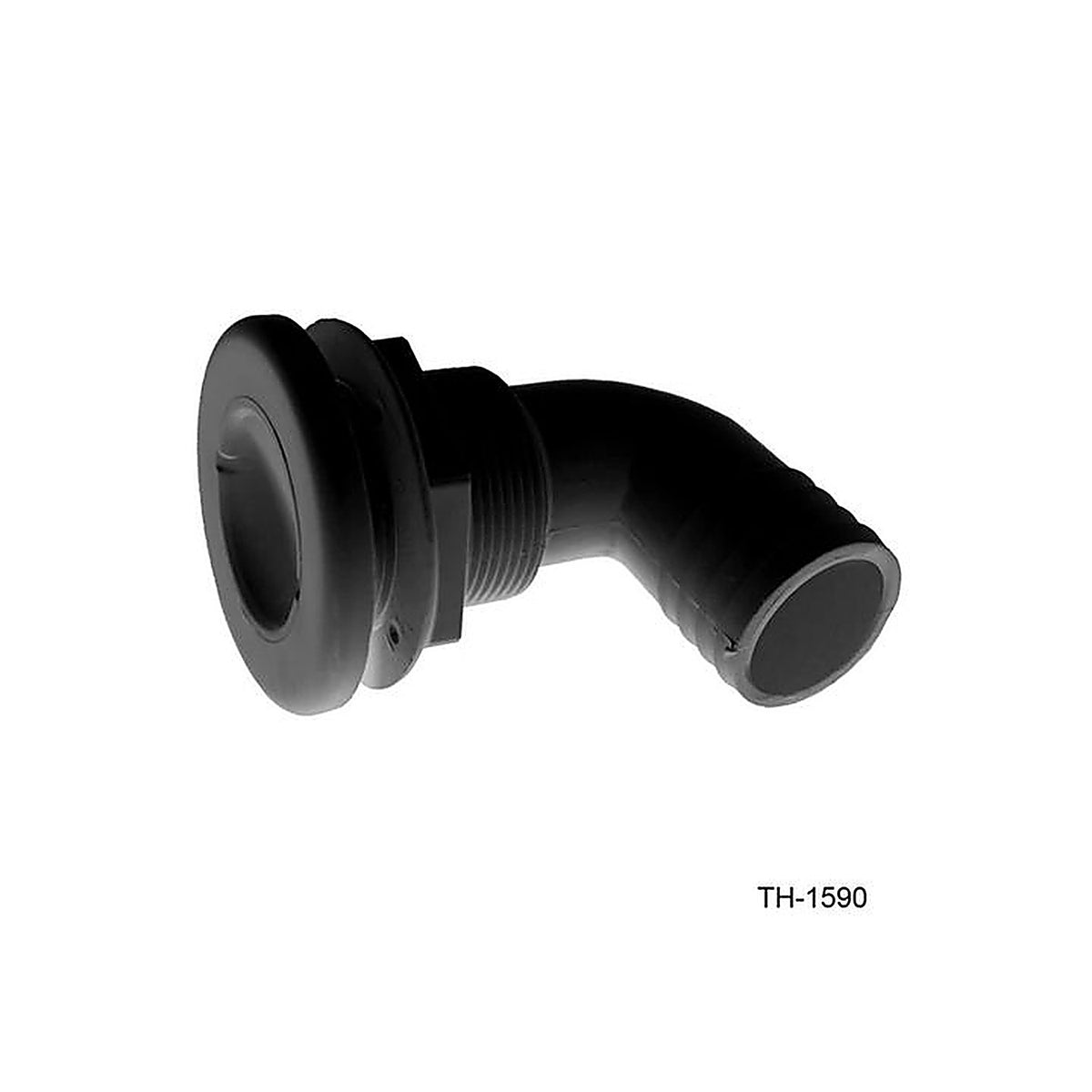 TH Marine - TH-1590-DP - 1 1/2in - 90 Degree Barbed Thru Hull - Black