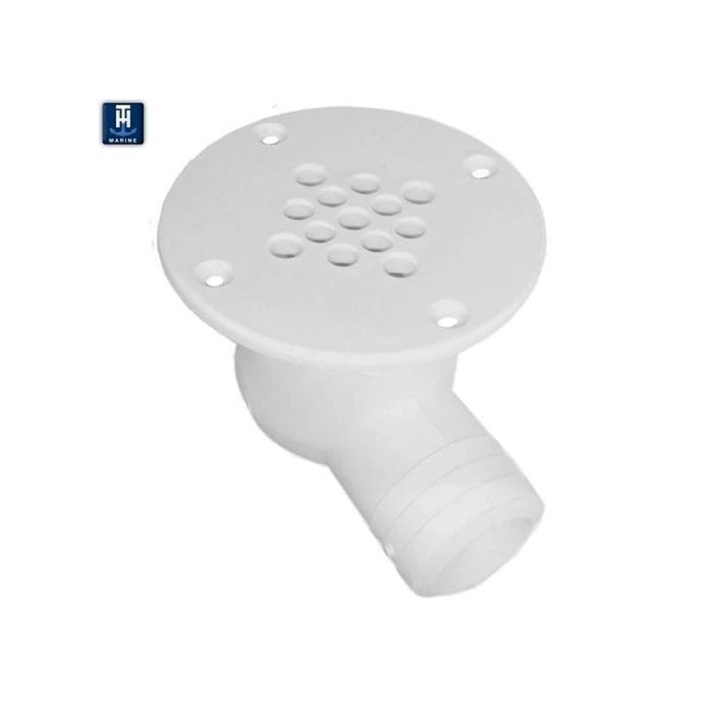 TH Marine CSD-92-DP 90 Degree Cockpit Scupper Drain White