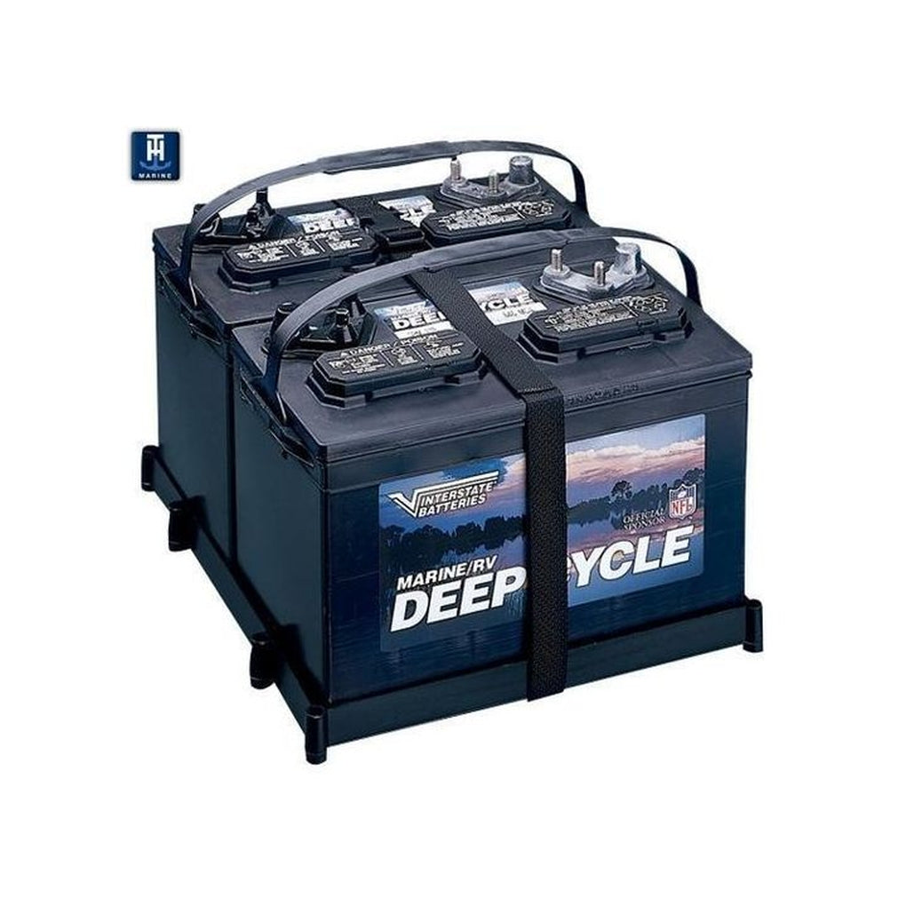TH Marine DBH-27P-DP Dual Battery Tray w/Poly Strap Packaged