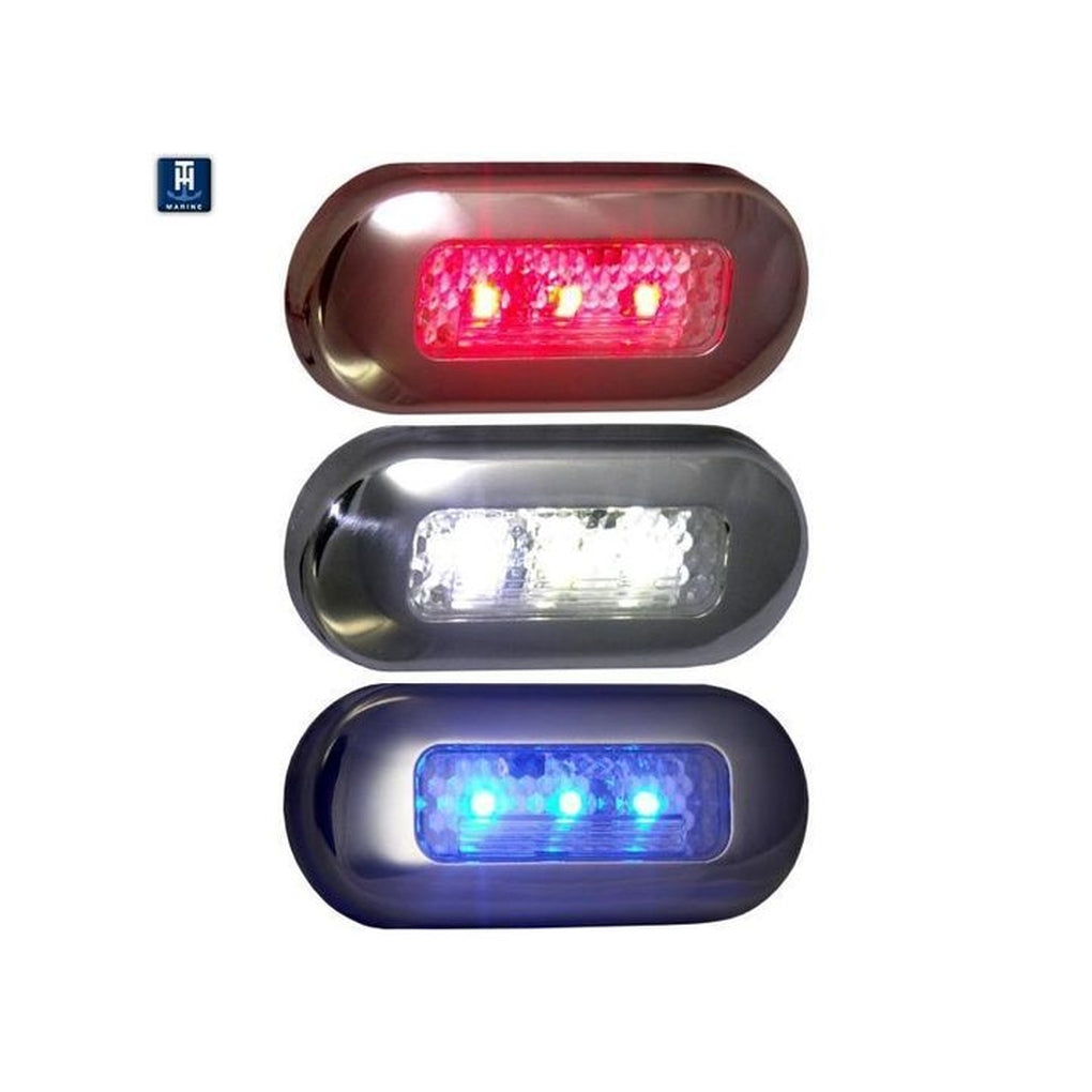 TH Marine LED-51824-DP Red LED Oblong Courtesy Light3Ftftx11/4Ftft Highly Polished 316 Ssretail