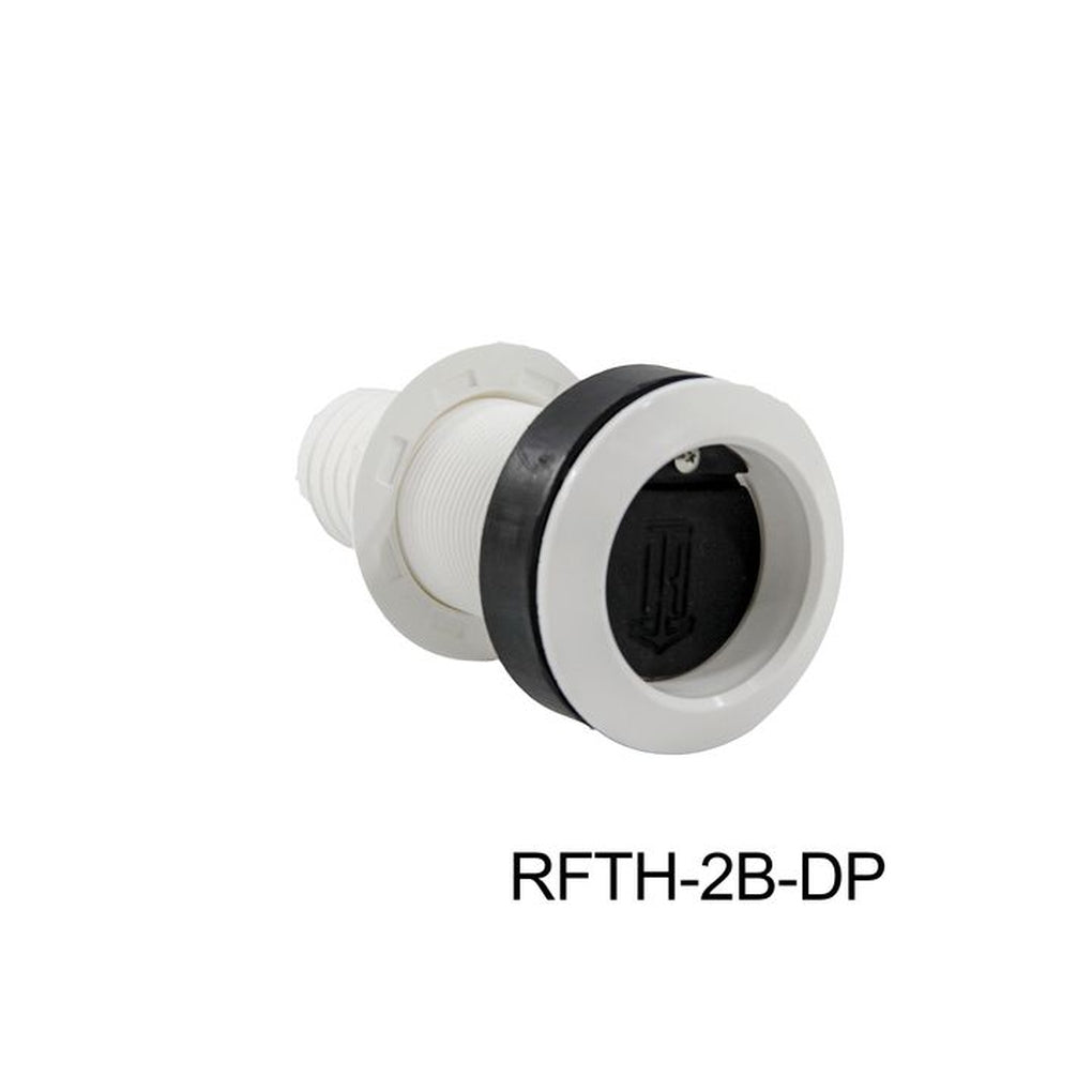 TH Marine RFTH-2B-DP 1 1/2In Recessed Thruhull Scupper White With Black Flapper