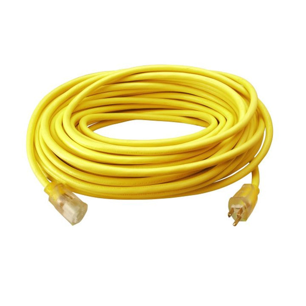 Southwire 2588SW0002 50Ft Sjtw 12/3 Outdoor Extension Cord w/Lighted End (Yellow)