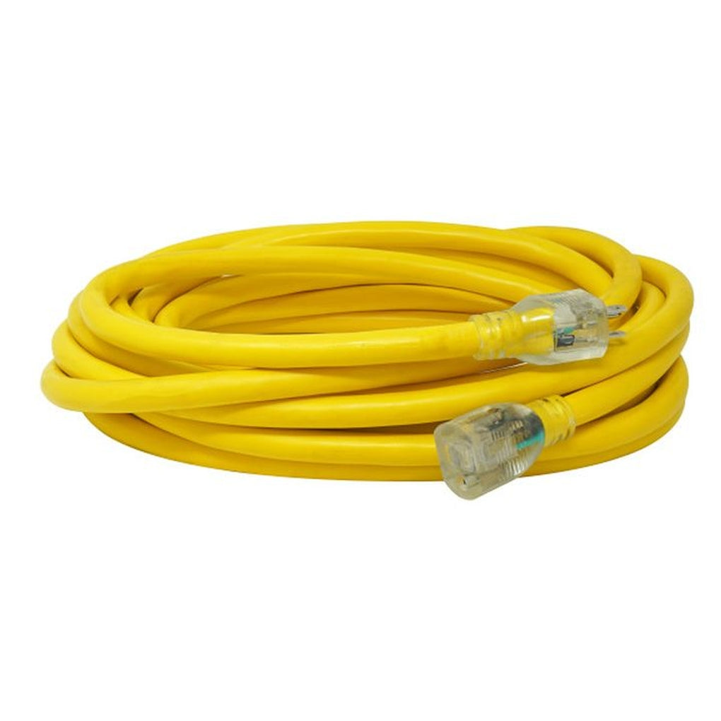 Southwire 2687SW0002 25Ft Sjtw 10/3 Outdoor Extension Cord w/Lighted End (Yellow)