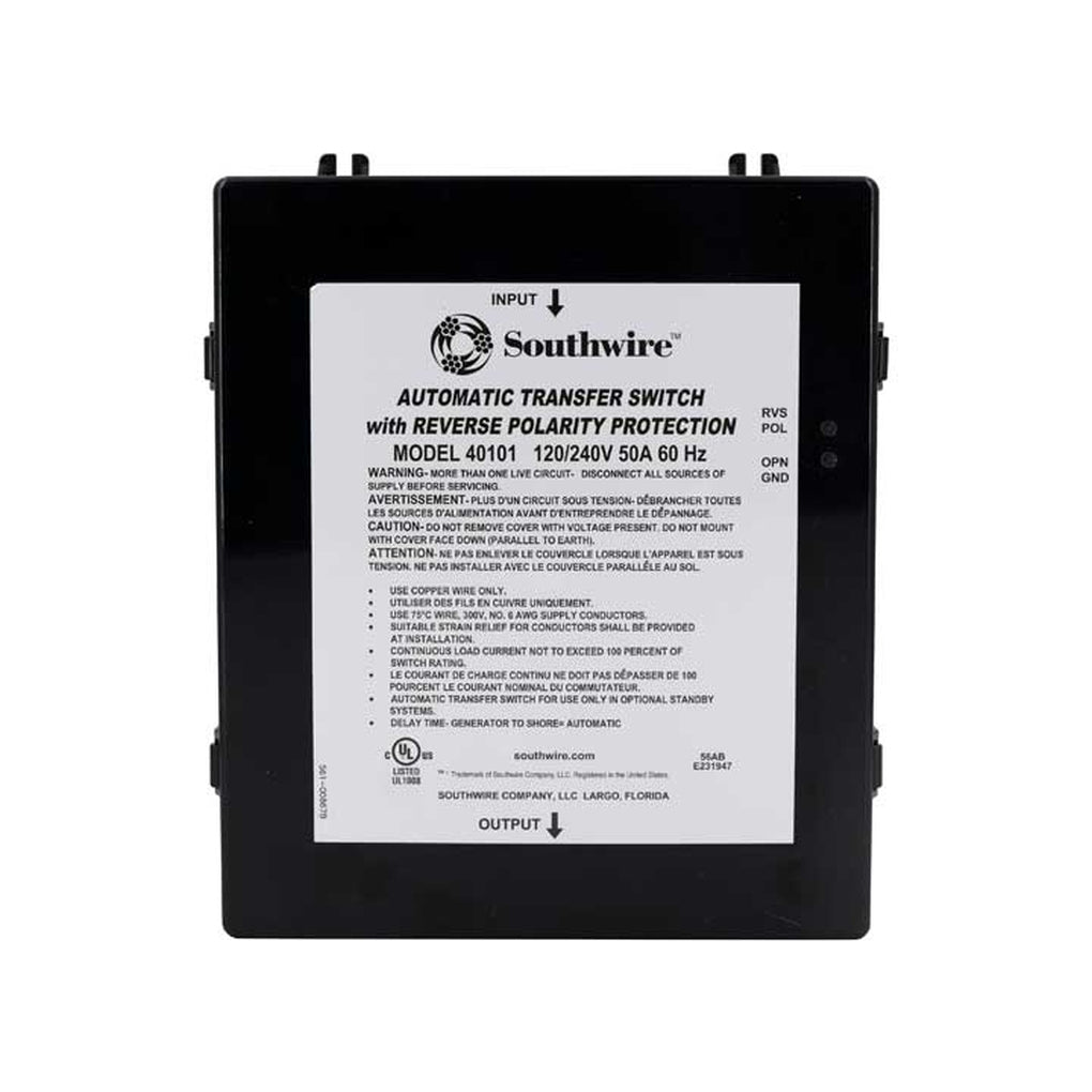 Southwire 40101-001 50A Reverse Polarity Low Cost Transfer Switch