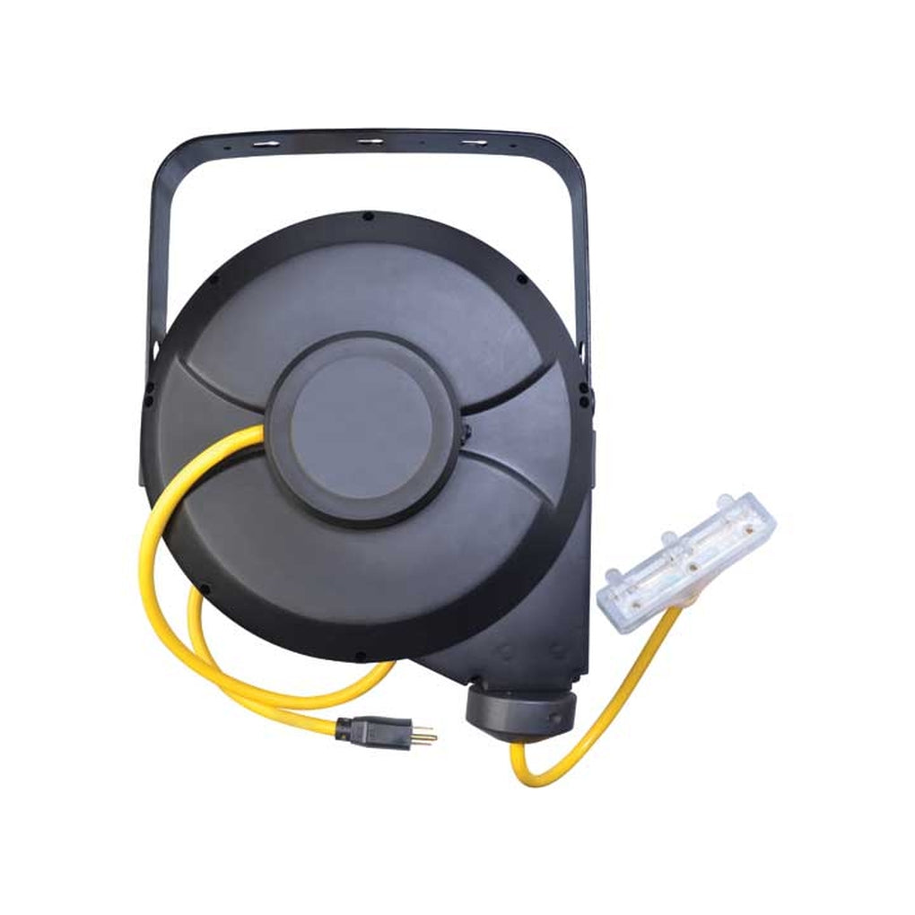 Southwire 48208802SW Retractable Cord Reel W/3 Outlet 50Ft 12Ga Ext Cord Black