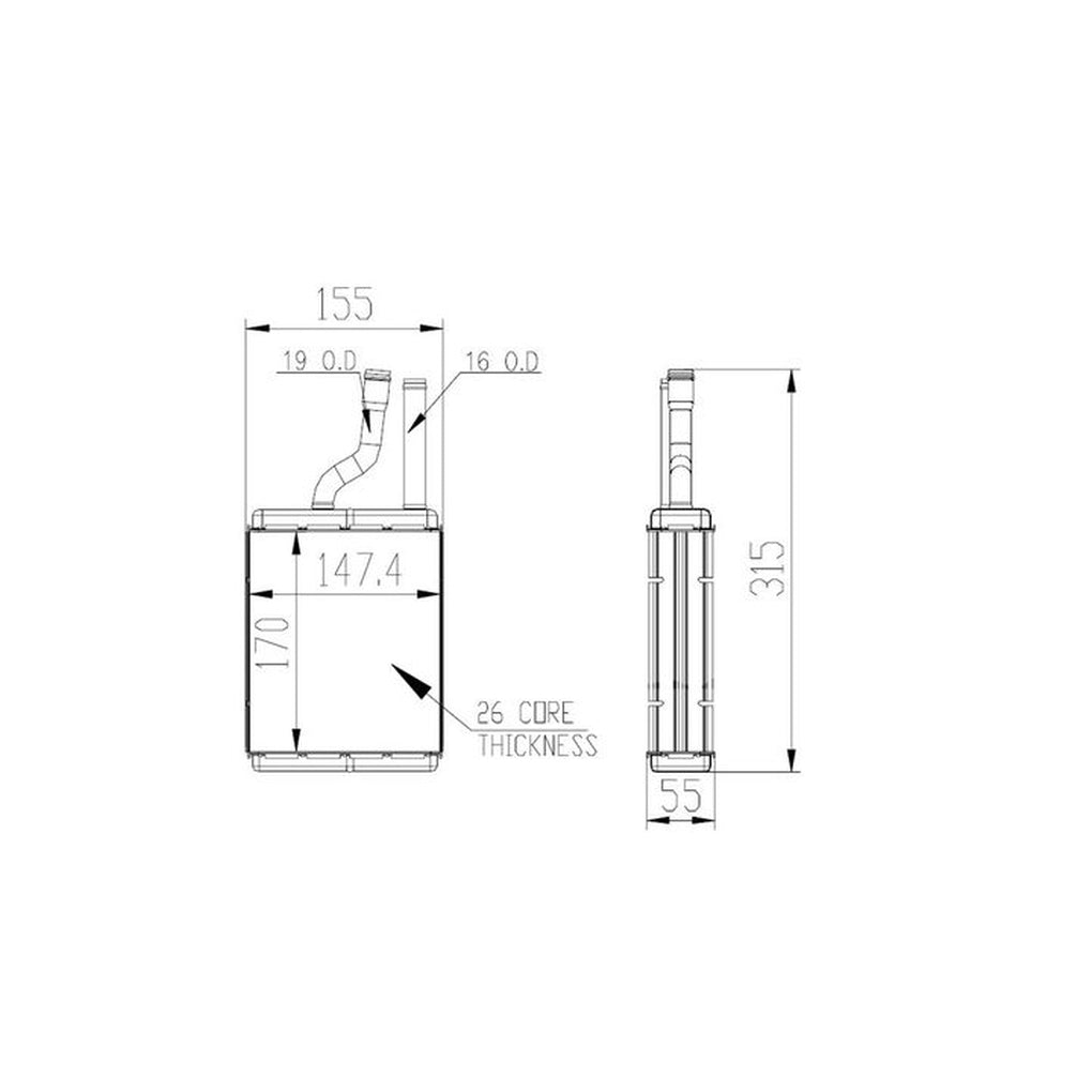 TYC 96027 7993 Fd Mstng/8492 Ln Mark7 Heater Core
